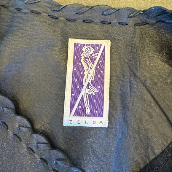 Zelda Black Imported Lamb Leather Whipstitch Open Jacket Size 12 - Picture 3 of 11